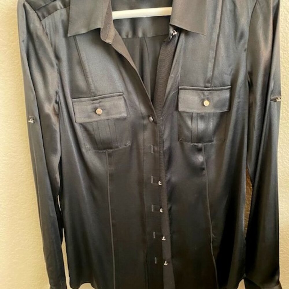 Black silk top, Size 6